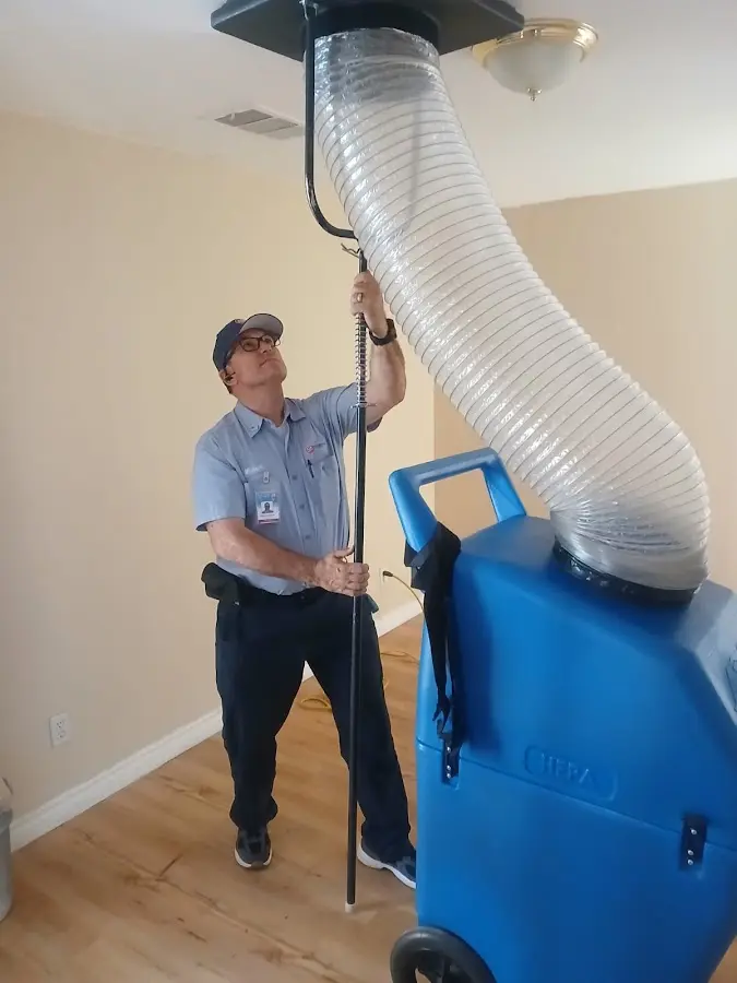 HVAC Installation technician using HEPA equipment in Gardena